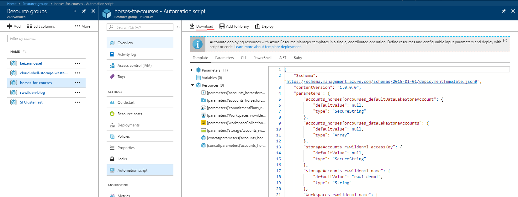 Download automation template